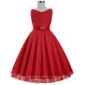 Grace Karin sin mangas de encaje de cuello en V flor niña Princesa Pageant Red Girls vestido 2 ~ 12Years CL008938-7